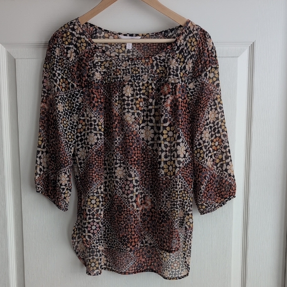 LC Lauren Conrad Tops - Multicolor Floral Patterned Blouse Lauren Conrad Size Medium